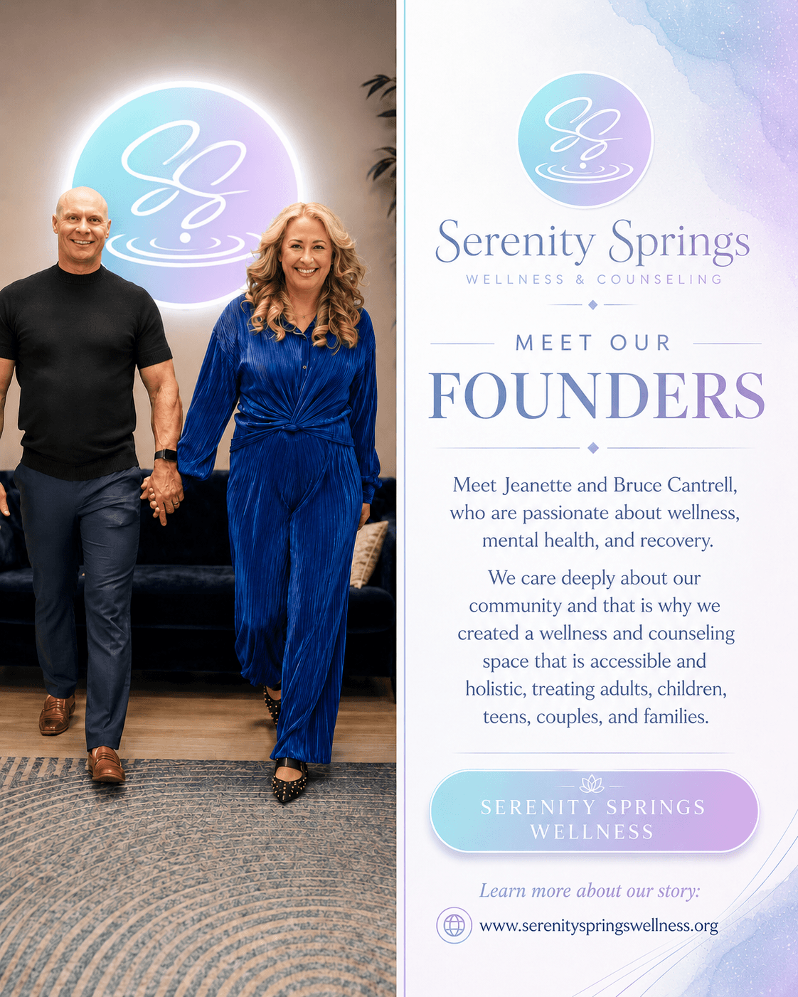 Serenity Springs founder feature poster
