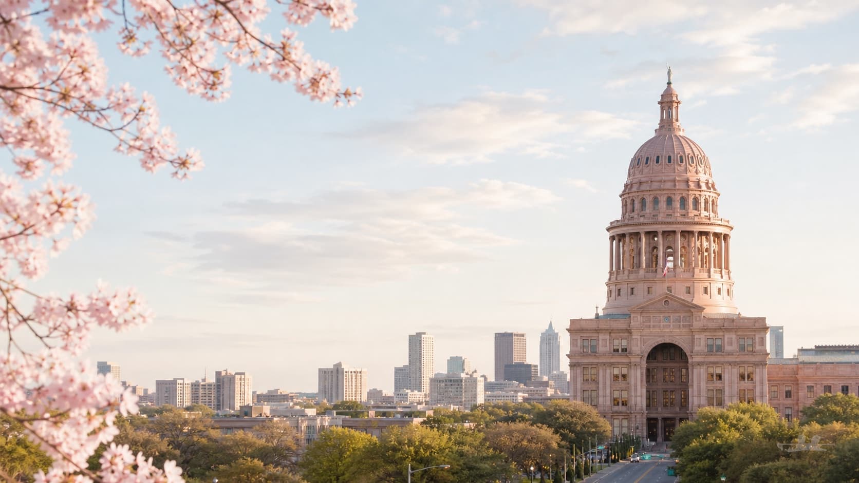 Illustrated Texas State Capitol in Austin