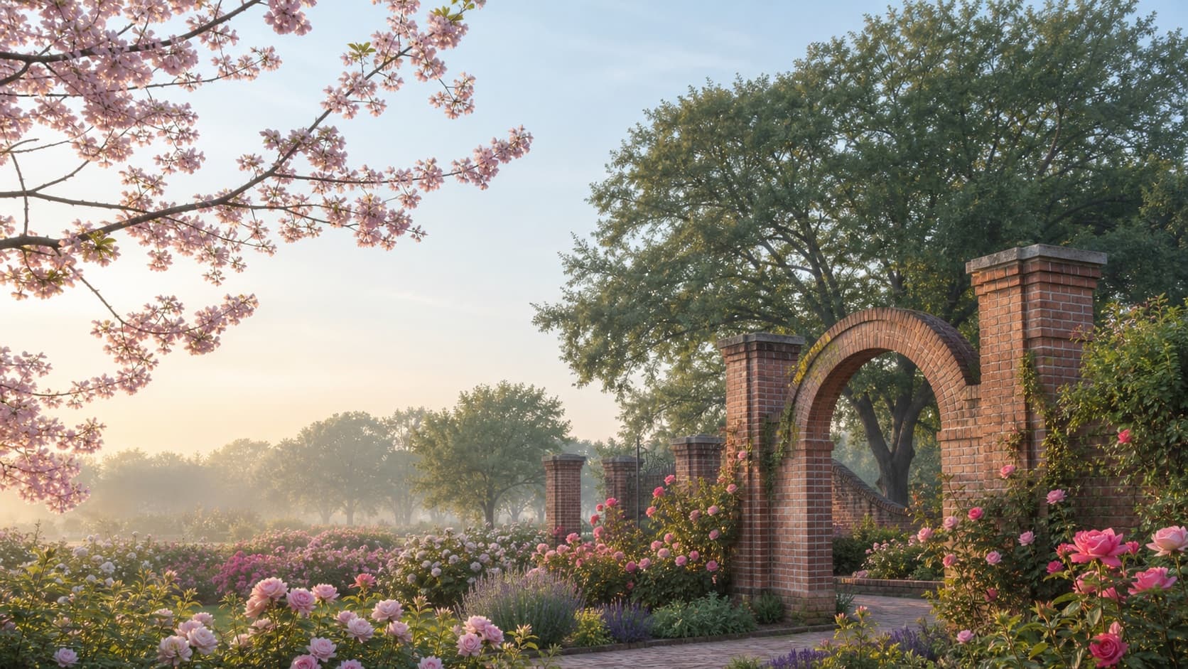 Illustrated Tyler Municipal Rose Garden arch
