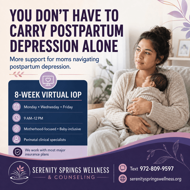 Postpartum Depression Virtual IOP program graphic